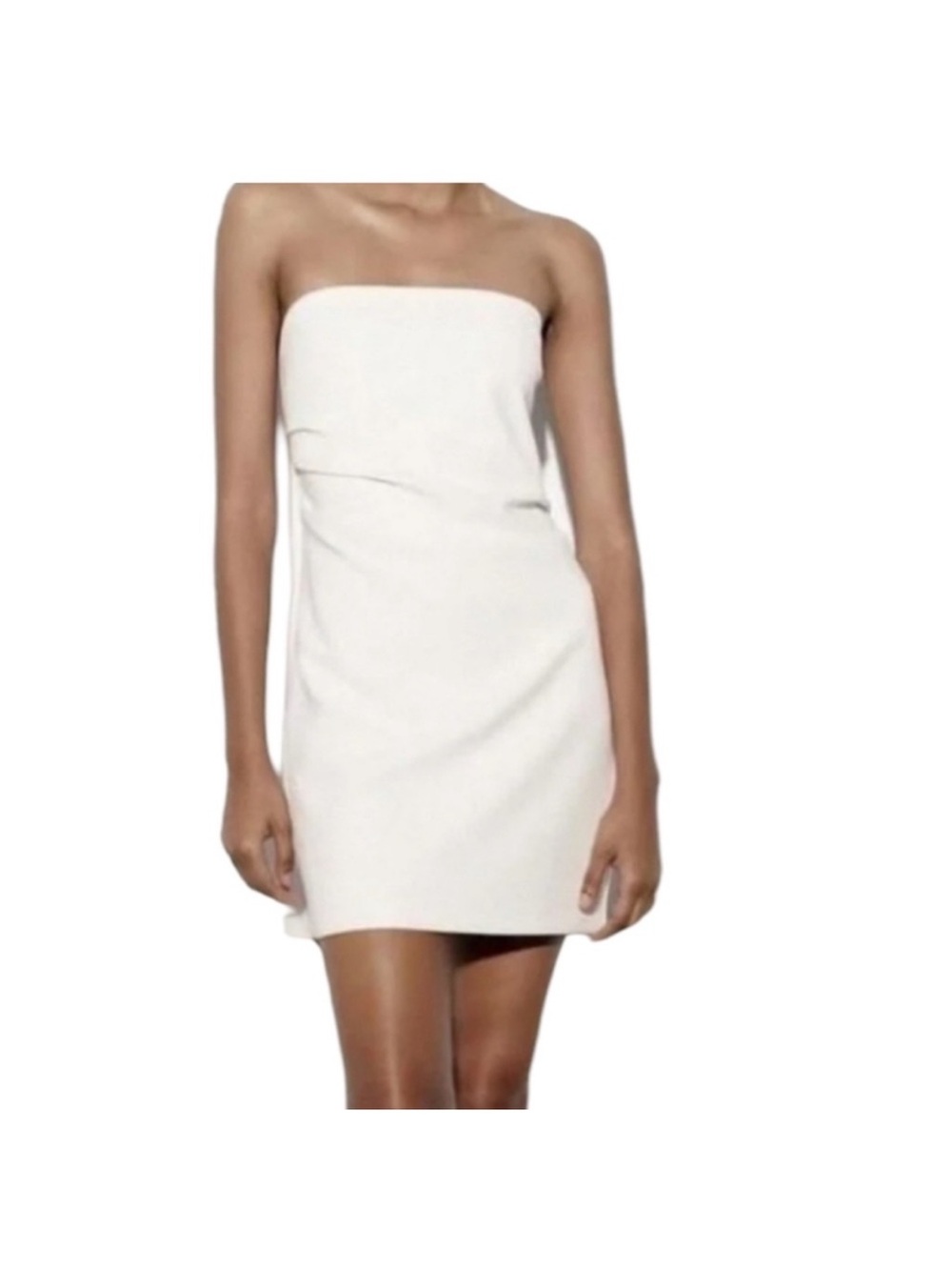 NWT ZARA Strapless Mini Dress White Size S